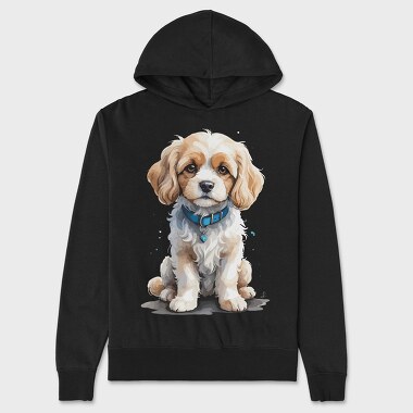 Cavachon Dog Watercolor, Unisex Men's Hoodie