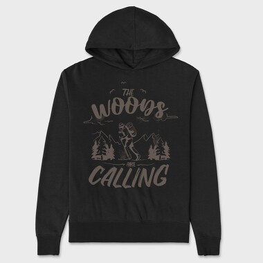 The Woods Are Calling Monochrome, Unisex Men's Hoodie