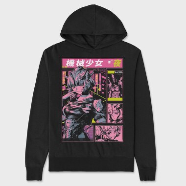 Anime Girl Robot, Unisex Men's Hoodie