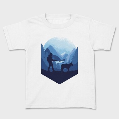 Dog Trekking, Kids' T-Shirt