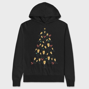 Champagne Christmas Tree, Unisex Men's Hoodie