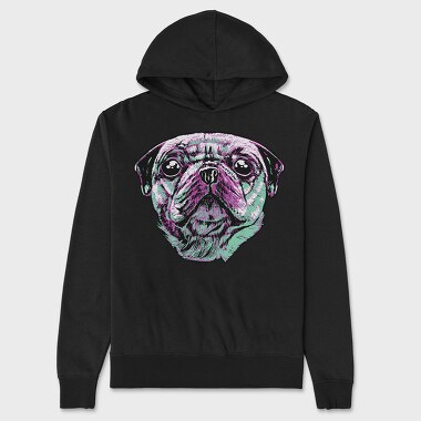 Three Color Pug, Unisex Men's Hoodie