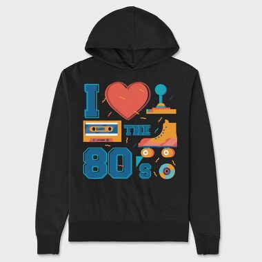 I Love the 80 S, Unisex Men's Hoodie