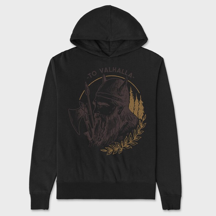 To Valhalla Viking, Unisex Men's Hoodie