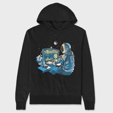 Astronaut Computer, Unisex Men's Hoodie