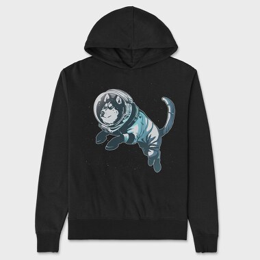 Astronaut Husky, Unisex Men's Hoodie