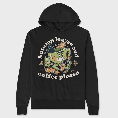 Autumn Leaves and Coffee Please, Unisex Men's Hoodie