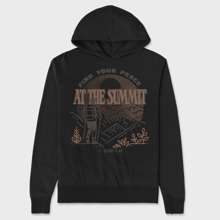 Find Your Peace at the Summit, Unisex Men's Hoodie