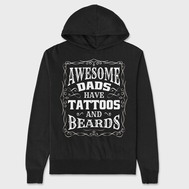 Awesome Dads Tattoos, Unisex Men's Hoodie