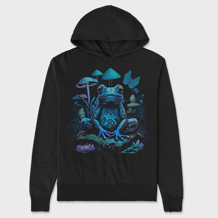 Trippy Frog Mushroom, Unisex Men's Hoodie