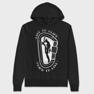 Climb to Live, Unisex Men's Hoodie