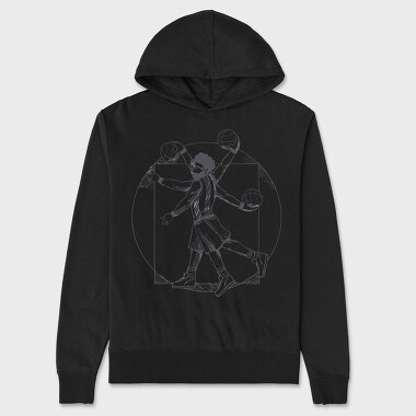 Basketball Vitruvian Man, Unisex Men's Hoodie