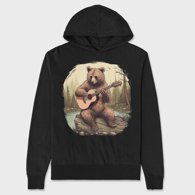 Bear Guitar Cottagecore, Unisex Men's Hoodie