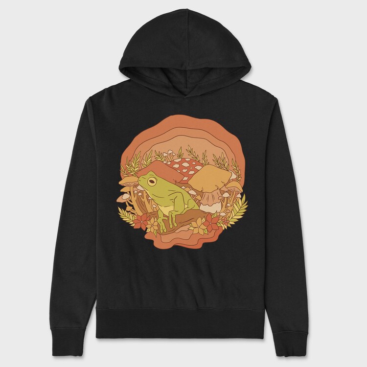 Frog and Mushrooms Vintage, Унисекс Мъжко Суичър