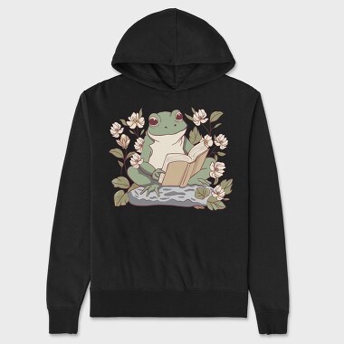 Frog Reading Cottagecore, Унисекс Мъжко Суичър