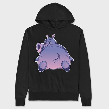 Hippo Cartoon, Unisex Men's Hoodie