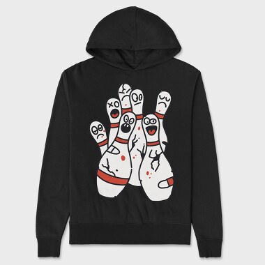 Funny Bowling Pins, Unisex Men's Hoodie