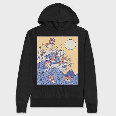 Corgi Big Wave, Unisex Men's Hoodie