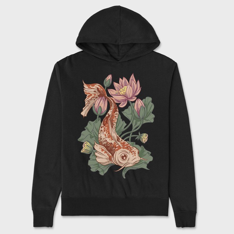 Koi Lotus, Unisex Men's Hoodie