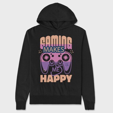 Gaming Makes Me Happy, Unisex Men's Hoodie