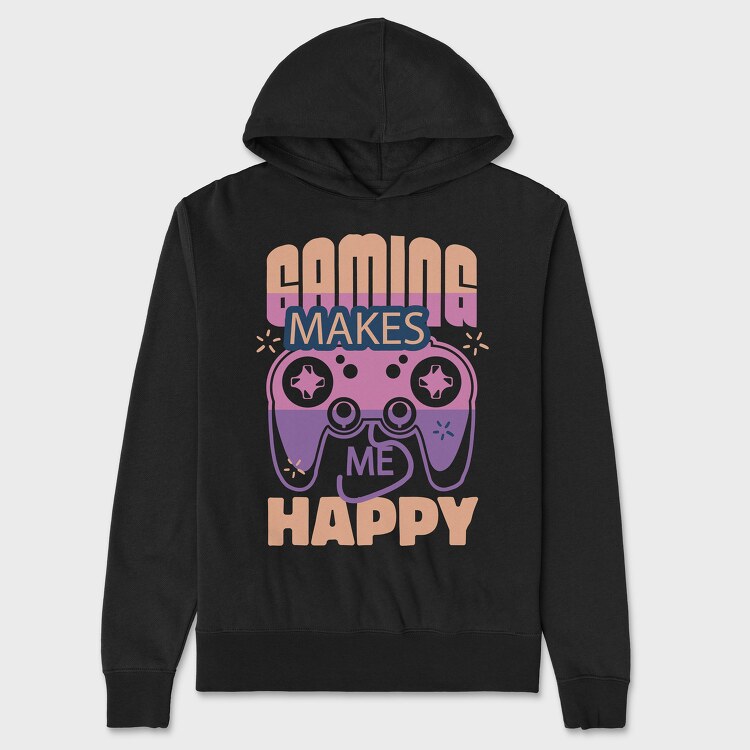 Gaming Makes Me Happy, Unisex Men's Hoodie