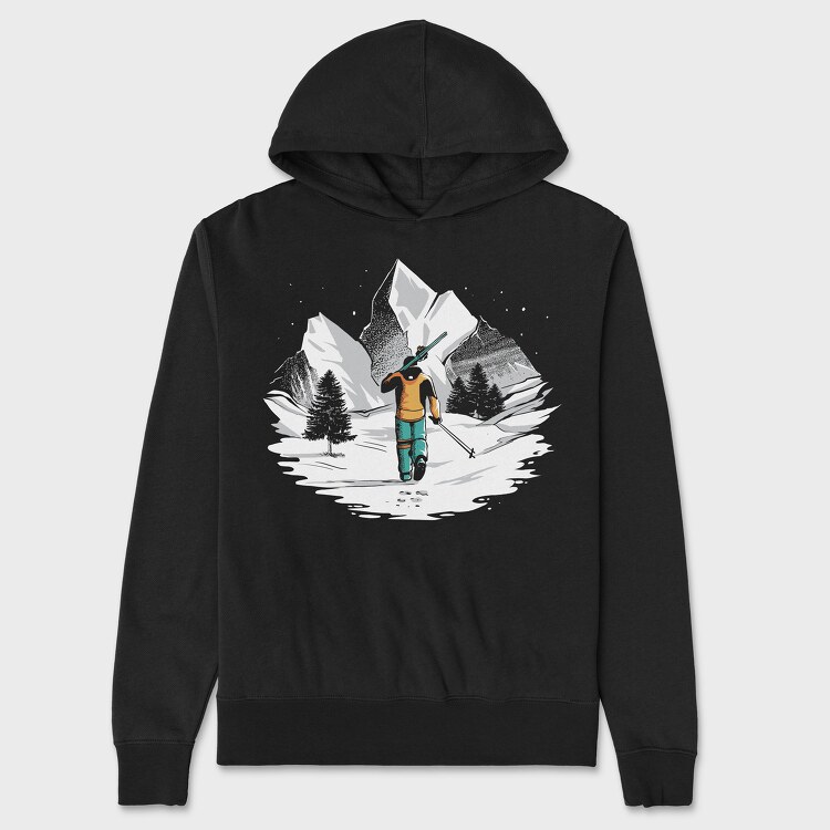 Skiing Mountain Engineering, Unisex Men's Hoodie