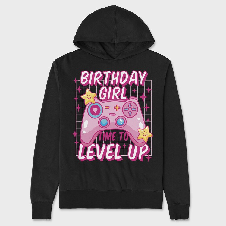 Birthday Girl Level Up, Unisex Men's Hoodie