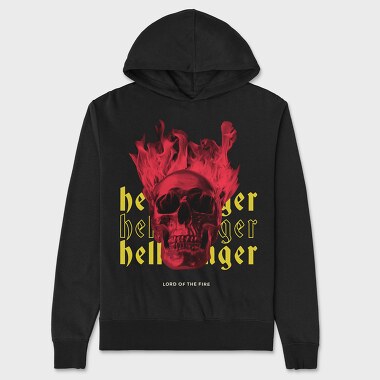 Skull Hell Fire, Унисекс Мъжко Суичър