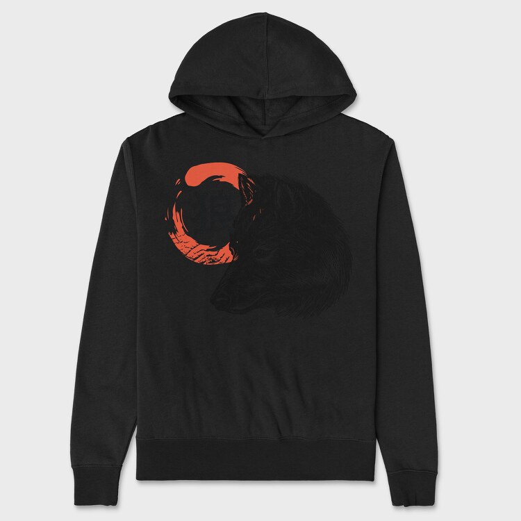 Black Wolf, Unisex Men's Hoodie