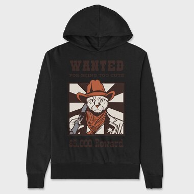 Wanted for Being Too Cute, Unisex Men's Hoodie