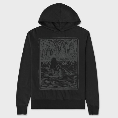 Lino Art Ghost Boat, Unisex Men's Hoodie