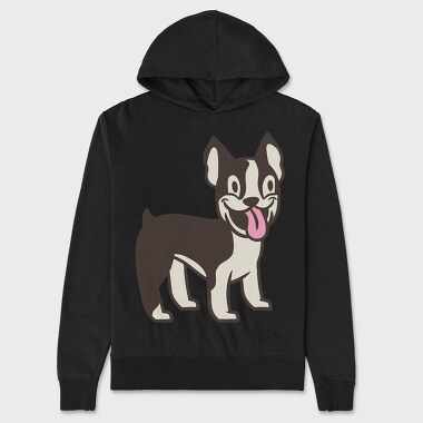 Boston Terrier Cartoon, Unisex Men's Hoodie