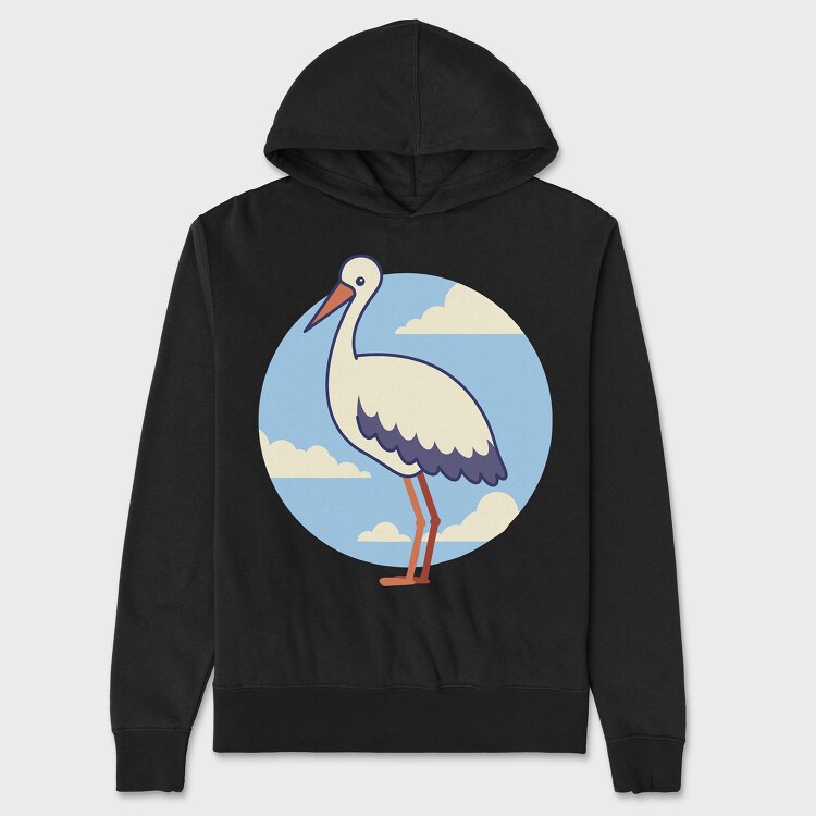 Cute Stork, Unisex Men's Hoodie