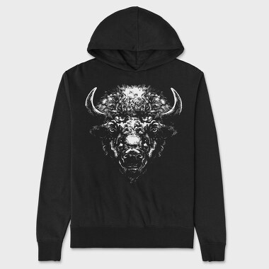 Buffalo Head, Unisex Men's Hoodie