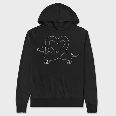 Dachshund Heart, Unisex Men's Hoodie
