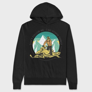 Snowmobiler Retro Sunset, Unisex Men's Hoodie