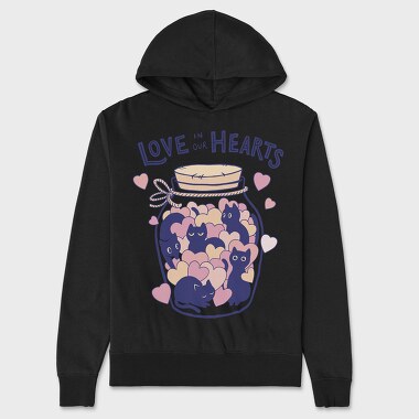 Love in Our Hearts Cats Jar, Unisex Men's Hoodie