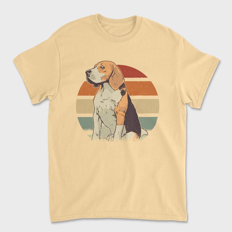 Beagle Sunset, Unisex Men's T-Shirt