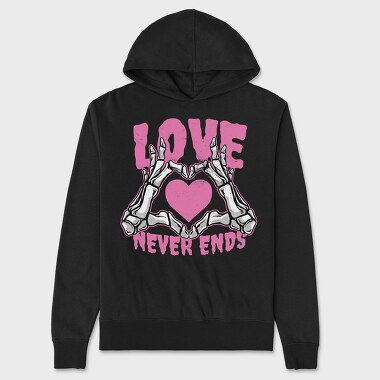 Love Never Ends Skeleton, Unisex Men's Hoodie