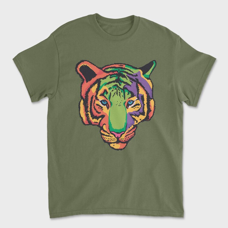 Colorful Tiger, Unisex Men's T-Shirt