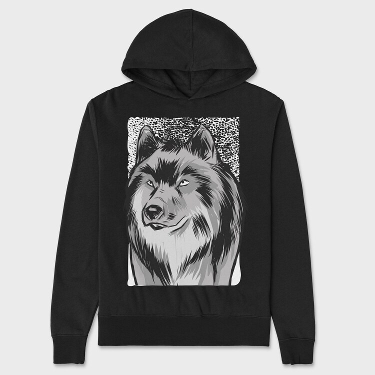 Wolf Portrait 2, Unisex Men's Hoodie