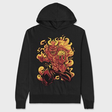 Demon Soccer Fire, Unisex Men's Hoodie