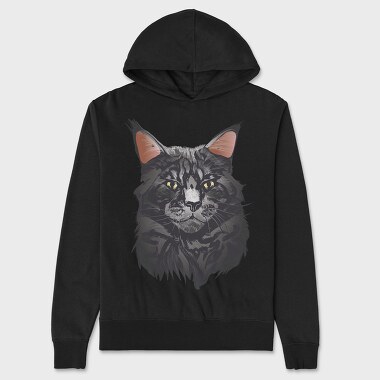Unisex Men's Hoodie, Maine Cat Portrait