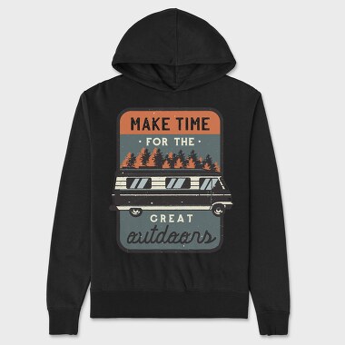 Make Time for Great Outdoors, Unisex Men's Hoodie