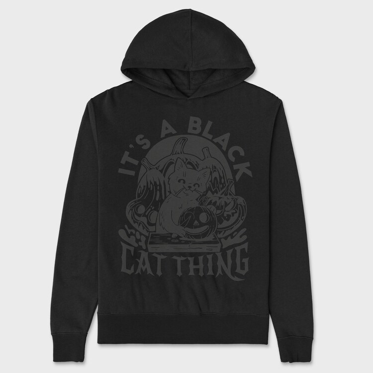 Halloween Black Cat Thing, Unisex Men's Hoodie