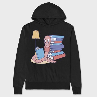 Worm Book, Unisex Men's Hoodie