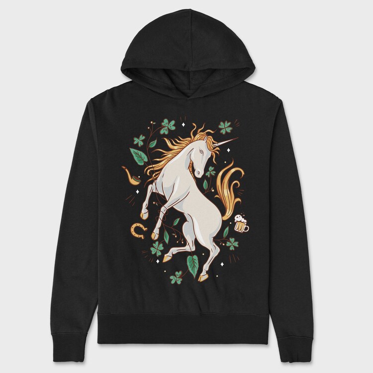 St Patricks Unicorn, Unisex Men's Hoodie