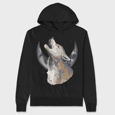 Halloween Howling Wolf, Унисекс Мъжко Суичър