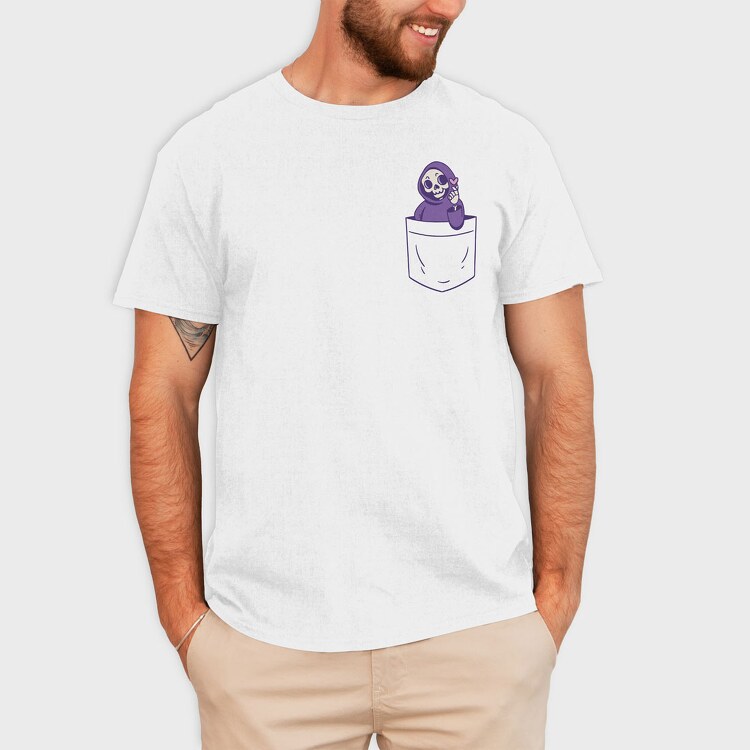 Cat and Moon Card, Unisex Men's T-Shirt