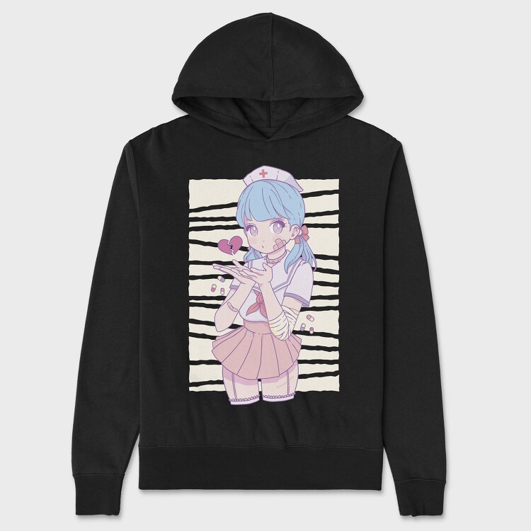 Menhera Nurse Kawaii Anime Girl, Унисекс Мъжко Суичър